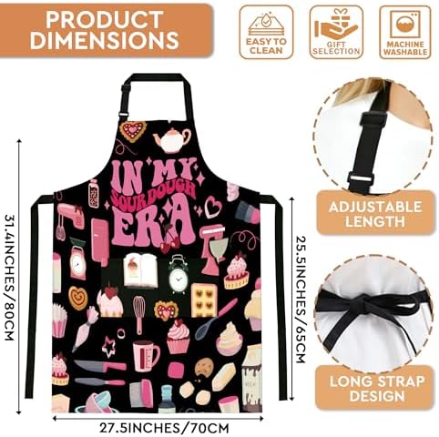 Adjustable Baking Aprons for Women - Cooking Aprons for Women with Pockets, Perfect for Baking Cooking Gradening - Image 2