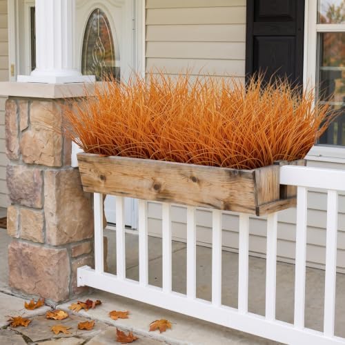 RECUTMS 12Pcs Artificial Fall Plants Outdoor UV Resistant Faux Monkey Grass - Image 4