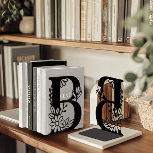 Peacoblue 5.3"x4.3"x7.1" Metal Bookends, Heavy Duty Book Ends for Shelves - Image 7