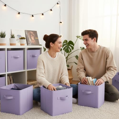 GRANNY SAYS 11 Inch Cube Storage Bins, Lavender Purple, 8-Pack - Image 3