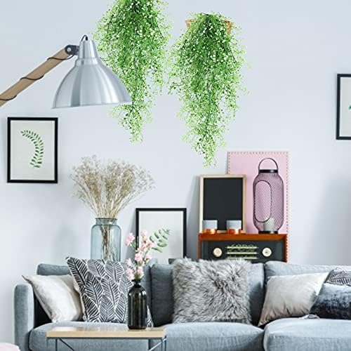 RECUTMS Fake Hanging Plants Artificial Ferns for Outdoor Hanging Faux Plants Vine Ivy Faux Fern Hanging Vines Wall Plants for Home Garden Party Wedding Decor (White 4P) - Image 5