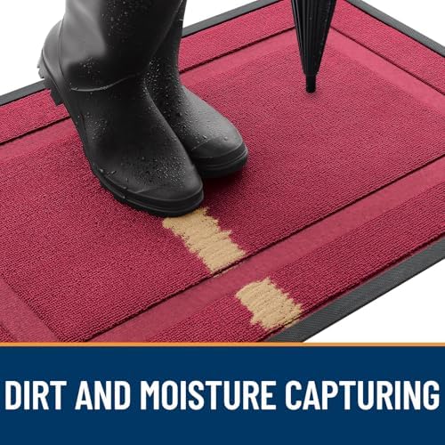 OLANLY Front Door Mat Outside 33x21, All-Season Heavy-Duty Rubber Doormat - Image 4