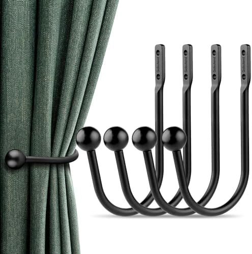Curtain Holdbacks Tiebacks, 4pcs Curtains Holder Hooks for Home Decor by Gobutend