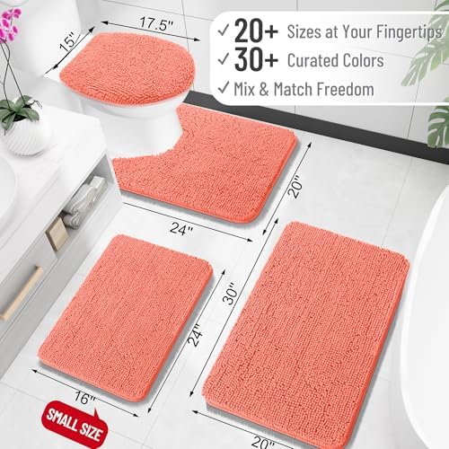 OLANLY Toilet Rugs U-Shaped 24x24, Soft Absorbent Chenille Contour Rugs - Image 2