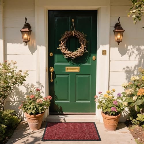 Yimobra Front Door Mat for Outside Entrance, Red, 29.5x17 - Image 3