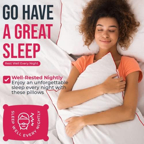 Empyrean Bedding Bed Pillows for Sleeping - Premium Pillows Standard Size Set of 2 - Perfect for Stomach, Side and Back Sleepers - 20 x 26 inches,White - Image 5