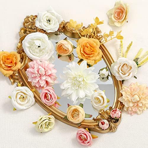 Serra Flora Artificial Wedding Flowers Bouquets Centerpieces Faux Flowers Combo for Fake Flowers with Leaves DIY Floral Arrangements Bridal Baby Shower Home Decor - Image 2
