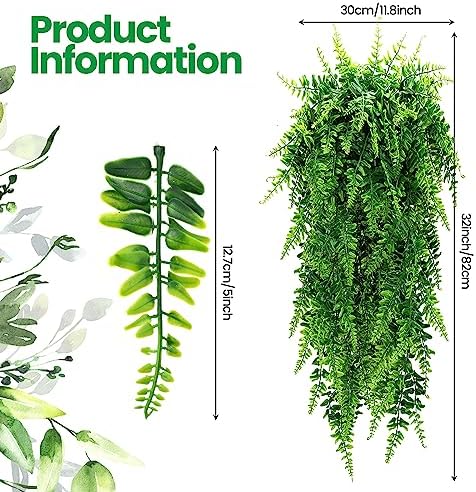 Lyrow 8 Pcs Artificial Hanging Plants Fake Greenery Vines - Image 2