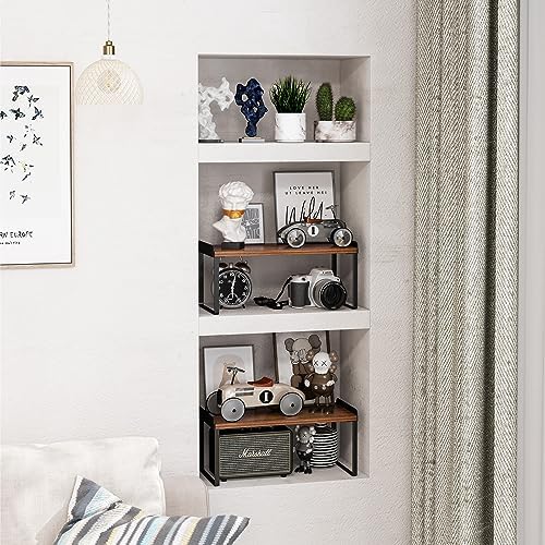 Mitus Stacking Wood Shelf Organizer, Counter Cabinet Storage Rack, 16 inch - Image 5