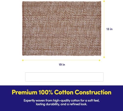 Sweet Home Collection 100% Cotton Placemats for Dining Room Rectangle Two Tone Woven Fabric 13" x 19" Soft Durable Table Mat Set, Set of 4, Chocolate - Image 3
