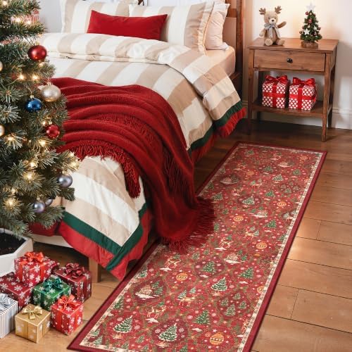 Madane Washable Christmas Runner Rug 2x6 - Red Rug Runners for Hallways - Image 4