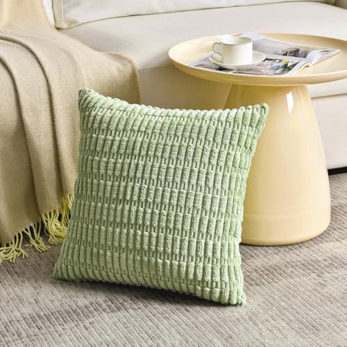 Fancy Homi 4 Packs Decorative Throw Pillow Covers for Living Room Couch Bed, Modern Farmhouse Boho Home Décor Accent Cushion Case, 20" x 20", Yellow Green Series - Image 2