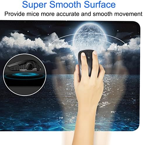 Naukay Large Mouse Pad, 31.5x15.7 inch Large Extended Computer Keyboard Mouse Mat, Water Resist Non-Slip Mousepad Rubber Base Long XXL Gaming Mouse Pad for Work & Gaming, Office & Home - Image 3