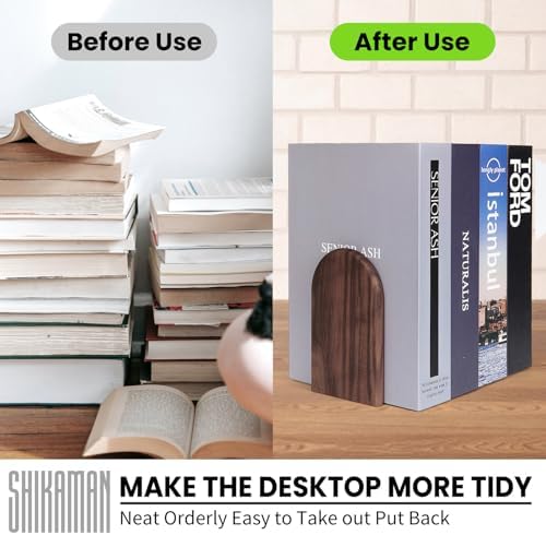 Book Ends,1 Pair Bookends Wood Book Ends Universal Economy Bookend - Image 5
