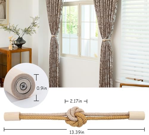 Magnetic Curtain Tiebacks Holdbacks Rope Curtain Tie Backs Outdoor Contoeey - Image 2