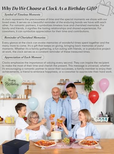 DEEWISH 60th Birthday Gifts for Women Men, 60 Year Old Clock for Mom Dad - Image 4