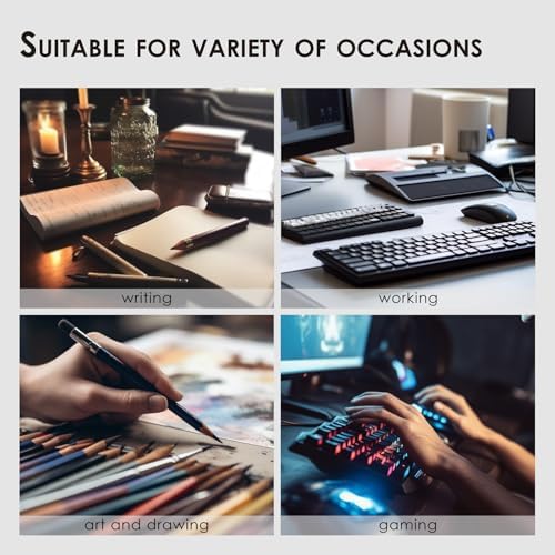 Distressed Leather Desk Mat - Non-Slip PU Desk Pad for Office and Home - Desk Organization and Accessories - Ideal for Large Mouse Pad and Desk Mats on Top of Desks(Slate Gray,36"x 17") - Image 7