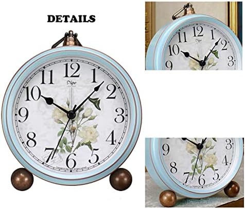 Maxspace 5.2in Desk Clock, Retro Silent Analog Clock Non-Ticking & Battery Operated with Quartz Movement,Clock Decor for Bedroom Living Room - Image 2