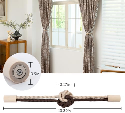 Magnetic Curtain Tiebacks Holdbacks Rope Curtain Tie Backs Outdoor Contoeey - Image 2