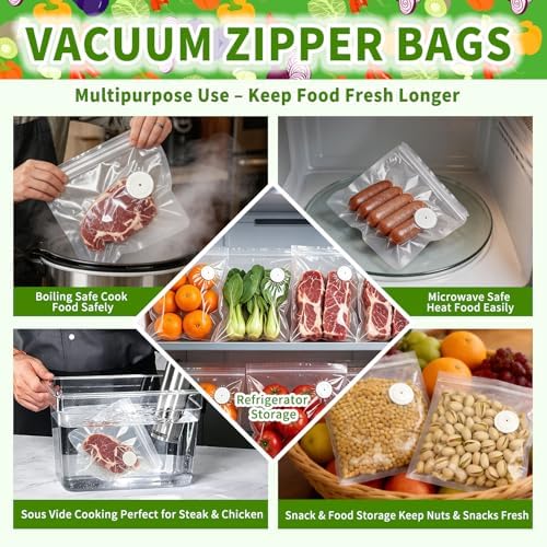 Reusable Vacuum Sealer Bags Variety Pack, 45 Vacuum Zipper Bags, 5 Clip Set - Image 6