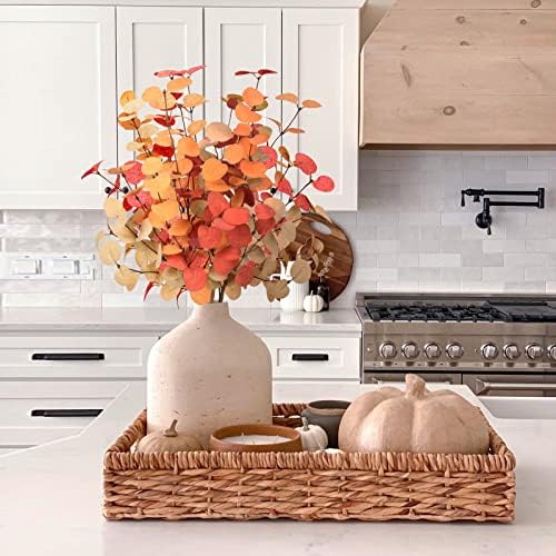 Beferr Fall Eucalyptus Stems Decor, 5Pcs 24" Faux Eucalyptus Branches Artificial Autumn Plants Decorations Fall Floral Arrangements Farmhouse Home Table Centerpiece - Image 5