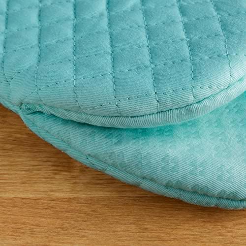 KitchenAid Asteroid Mini Oven Mitt Set, 5.5"x8", Aqua, 2 Piece - Image 3