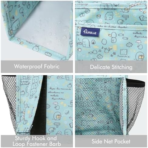 Surblue Bedside Caddy Hanging Bed Organizer Storage Bag Pocket for Bunk and Hospital Beds, College Dorm Rooms Baby Bed Rails, Camp 8 Pockets, (Large, Cartoon) - Image 4