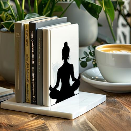 Peacoblue 5.3"x4.3"x6.7" Metal Bookends, Heavy Duty Book Ends for Shelves - Image 4