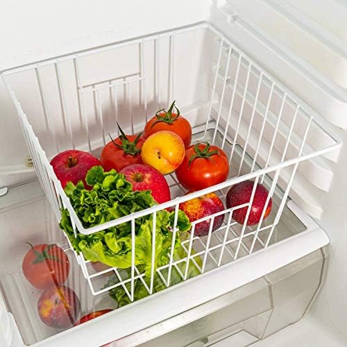 Freezer Baskets Storage Organizer, Refrigerator Metal Wire Basket bins, Household Bins with Built-in Handles for Kitchen Cabinets, Freezer, Pantry, Closets, Bathrooms, 4 Packs - Image 7