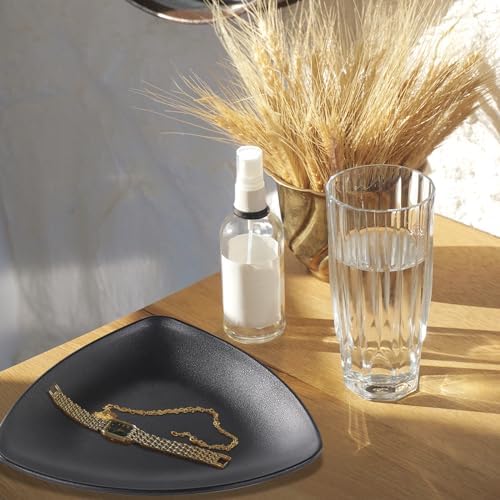 Binoster Black ring jewellery tray organiser tray, dresser decor key flat jewellery bowl decorative oval dish - Image 3