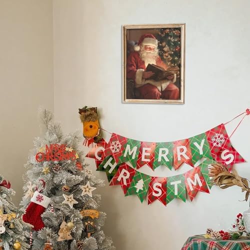 uniro Vintage Santa Claus Print Retro Neutral Christmas Claus Reading Wall Art Antique Xmas Aesthetic Poster for Room Decor Winter Moody Holiday Wall Decor for Bedroom, Living Room, Gallery, winter Room Decor, Holiday Decoration Gifts -8x10 Unframed - Image 6