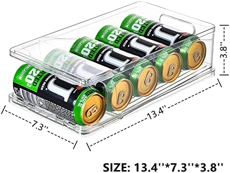 Xicennego Large Stackable Soda Can Organizer for Refrigerator, Fridge Can Organizer Dispenser for Tall Cans of 500ml/17oz, Beverage Can Holder for Refrigerator, Pantry, Cupboard - Image 6