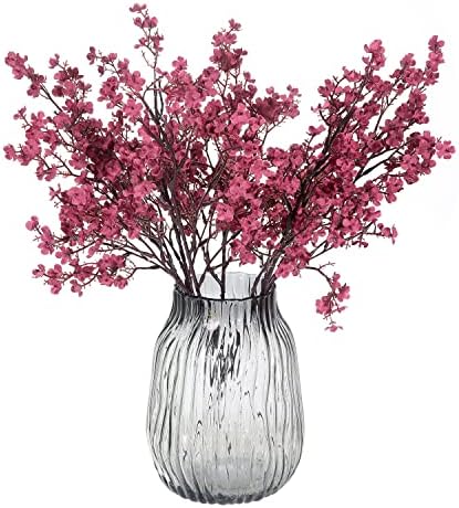 JAKY-Global Babys Breath Fabric Cloth Burgundy Artificial Flowers 6 Bundle European Fake Silk Plants Decor Wedding Party Decoration Bouquets Real Touch DIY Home Garden (Wine Red) - Image 4