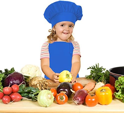 Kids Apron and Chef Hat Set, Cotton Child Toddler Aprons with Pocket - Image 7