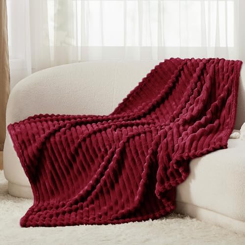 Bedsure Soft Throw Blanket for Couch Decor Gifts Deep Red 50"x60" - Image 6