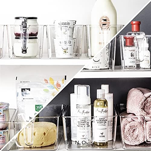 BINO l Plastic Storage Bins l THE HOLDER COLLECTION l 4-Pack, Large Multi-Use Clear Containers for Organizing with Built-in Handles l Pantry Organization & Storage l Kitchen Organizer l Storage Bins - Image 5
