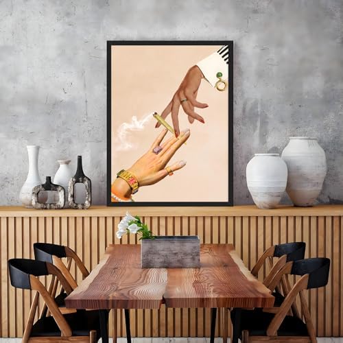 RINMFEO Trippy Deep Talks Wall Art Print Funky Decor Retro Collage Art Psychedelic Vintage Poster Mindful Aesthetic 16x24inch Black frame - Image 6