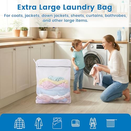 Dntorx 4 Pack X-Large Mesh Laundry Bags for Delicates, 20 x 24 Inches - Image 3