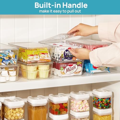 Vtopmart 10pcs Clear Stackable Storage Bins with Lids - Image 6