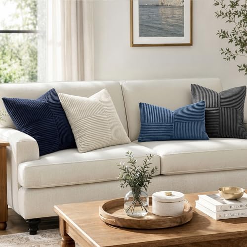 MIULEE Cream White Decorative Throw Pillow Covers for Couch 18x18 Inch - Image 4