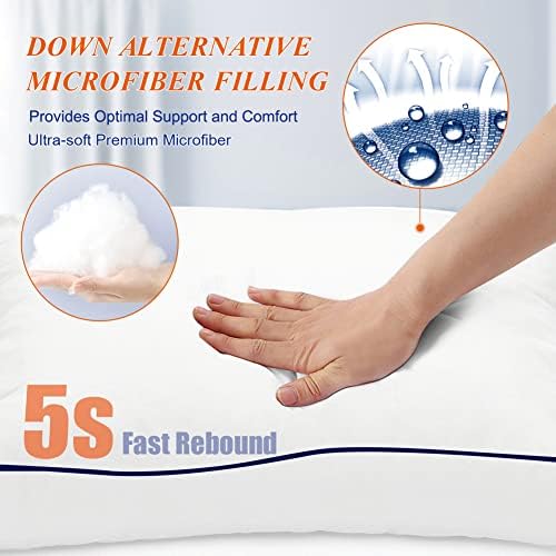 MZOIMZO Supportive Firm Bed Pillows for Sleeping- Standard Size, Set of 2, Cooling Hotel Quality with Premium Soft Down Alternative Fill for Back, Stomach or Side Sleepers, 20''x26'' - Image 3