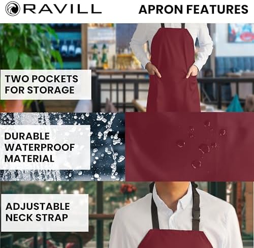 Ravill Waterproof Aprons For Men and Women with Pockets - Image 3