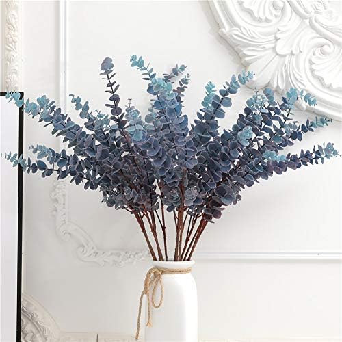 3 Pcs 31.5" Artificial Eucalyptus Leaves Spray for Vase Decor, Blue by FuleHouzz