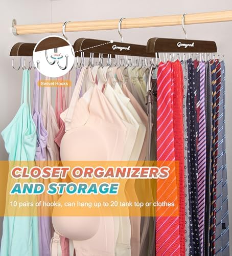 Gomyrod Tank Top Hanger, 2 Pack w/40 Hooks Bra Hanger for Closet Organizer - Image 4