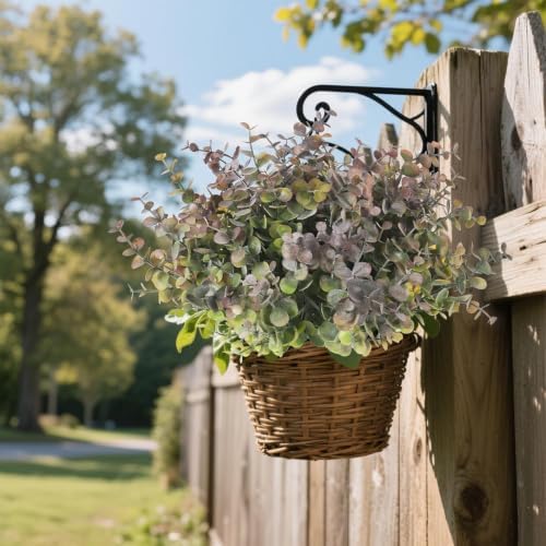 RECUTMS 12 Bundles Artificial Eucalyptus Greenery Stems 13In Dusty Purple - Image 5