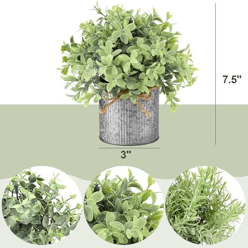 Mkono Small Fake Plants, 3 Pack Faux Plants for Farmhouse Home Decor Indoor - Image 4