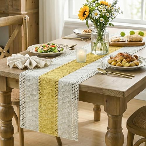 Artoid Mode Yellow Farmhouse Rustic Table Runner 12x48 Inch - Image 5