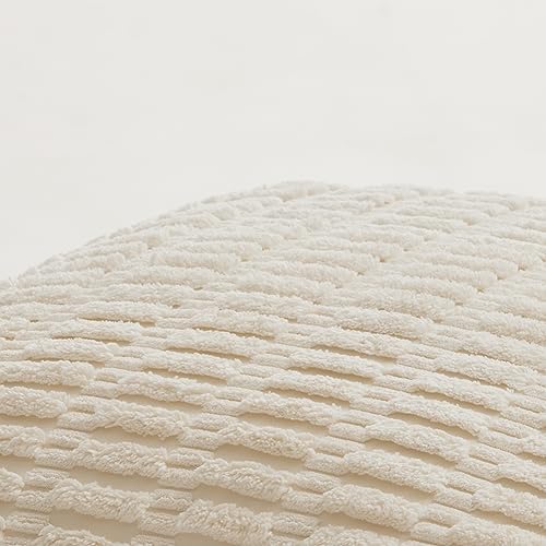 Fancy Homi 4 Packs Decorative Throw Pillow Covers for Living Room Couch Bed, Modern Farmhouse Boho Home Décor Accent Cushion Case, 18" x 18", Cream - Image 5