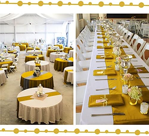 20-Pack Gold 12 x 108 inches Long Premium Satin Table Runner - Image 6