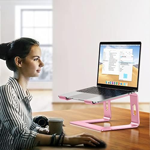 BESIGN LS03 Aluminum Laptop Stand, Ergonomic Detachable Computer Stand, Notebook Riser, Laptop Mount Compatible with Air, Pro, Dell, HP, Lenovo More 10-15.6" Laptops, Pink - Image 7